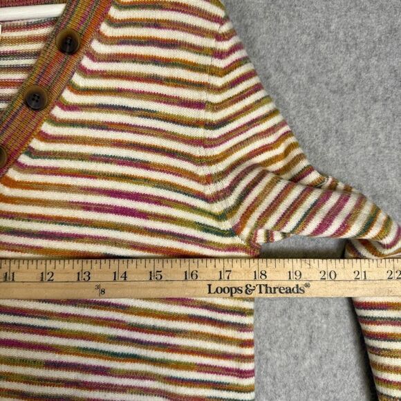 Anthropologie Womens Size XS Serena Striped V Neck Sweater Brown Tan Multicolor - Picture 6 of 7